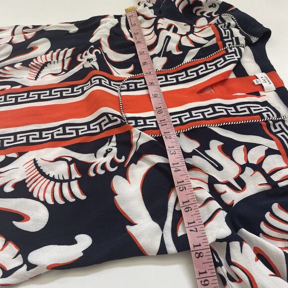 Crown and Ivy Women Tunic Dress 3/4 Sleeve Piping UNIQUE Bird Print REGAL Size 6 - Picture 8 of 10